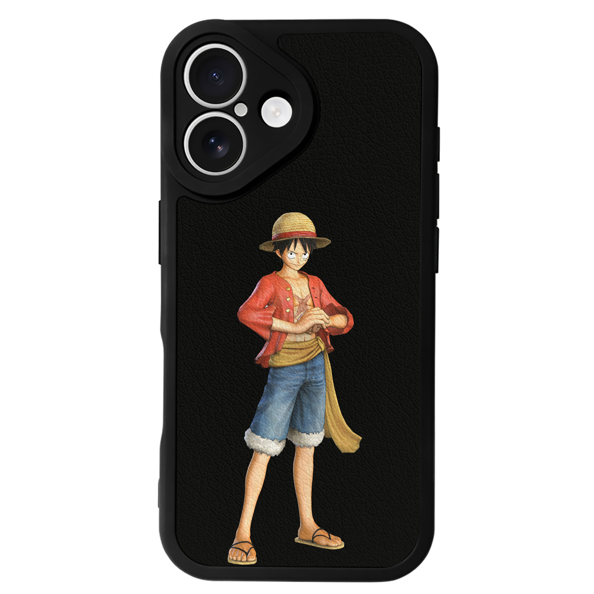 （画像用） ワンピース モンキー・D・ルフィ ONE PIECE Monkey D. Luffy 【iPhone 16シリーズ対応】シリコンスマホケース（レザー調） 材質：シリコン